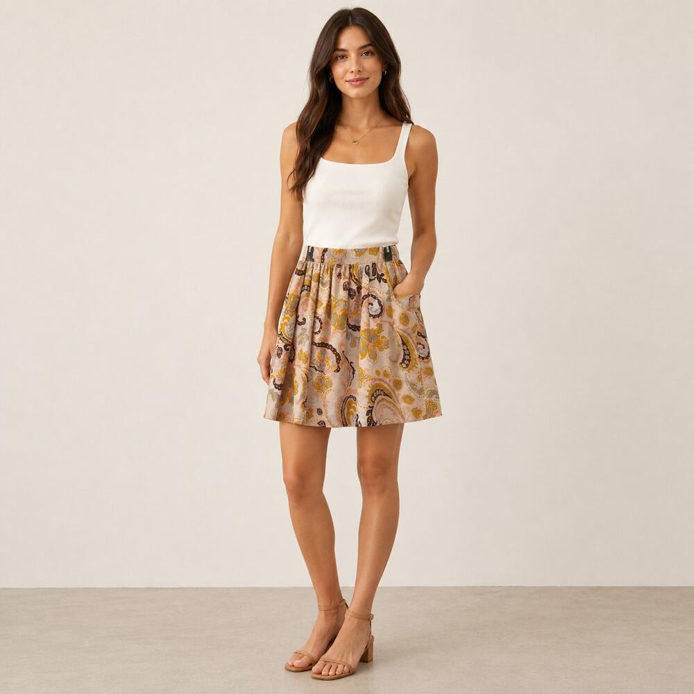 Love 21 floral print lightweight lined skirt Medium summer party